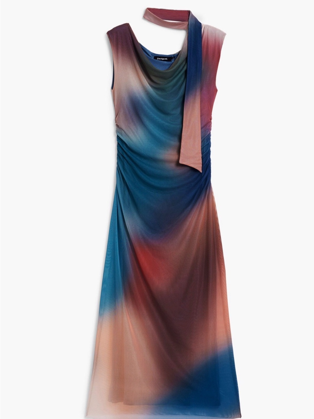 Desigual Blue and Red Ombre Sleeveless Maxi Dress